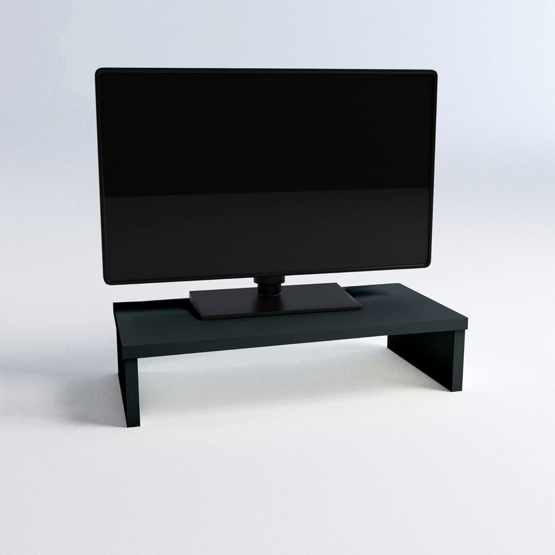 Henor Monitorständer TV-Bildschirmerhöhung in FSC® Holz 42 x 26.5 x 12 cm. Unterstützt 50 kg Graphit