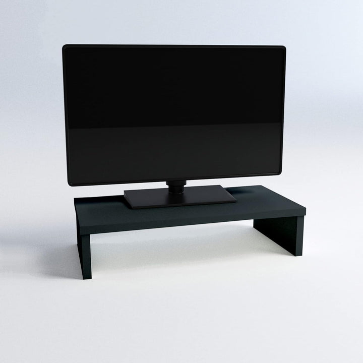 Henor Monitorständer TV-Bildschirmerhöhung in FSC® Holz 42 x 26.5 x 12 cm. Unterstützt 50 kg Graphit