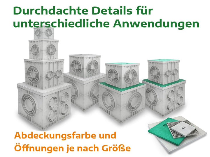 Revisionsschacht Kontrollschacht IP54 IK10 400x400x400mm mit Deckel Einlaufschacht Kanalschacht Hofa