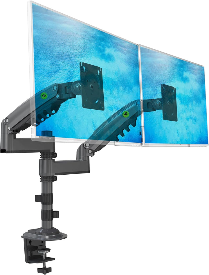 Ergosolid Tischhalterung with Gasfeder for Dual 17-35 Zoll LCD LED Monitore with VESA max. 100 x 100