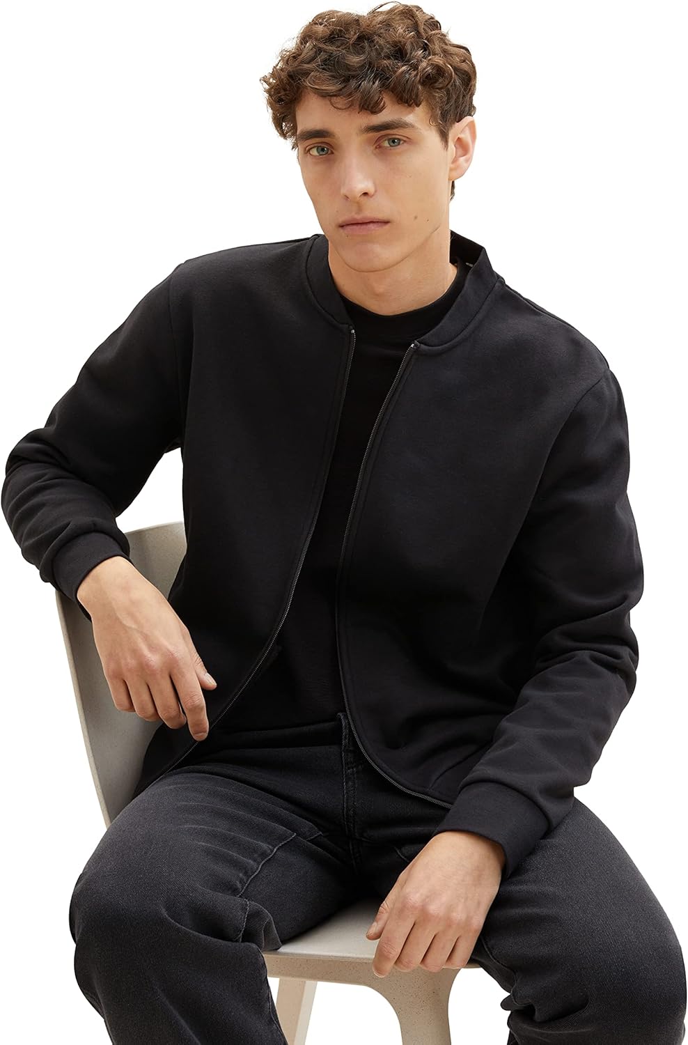 TOM TAILOR Denim Herren Sweatshirt Bomberjacke M 29999 - Black, M 29999 - Black