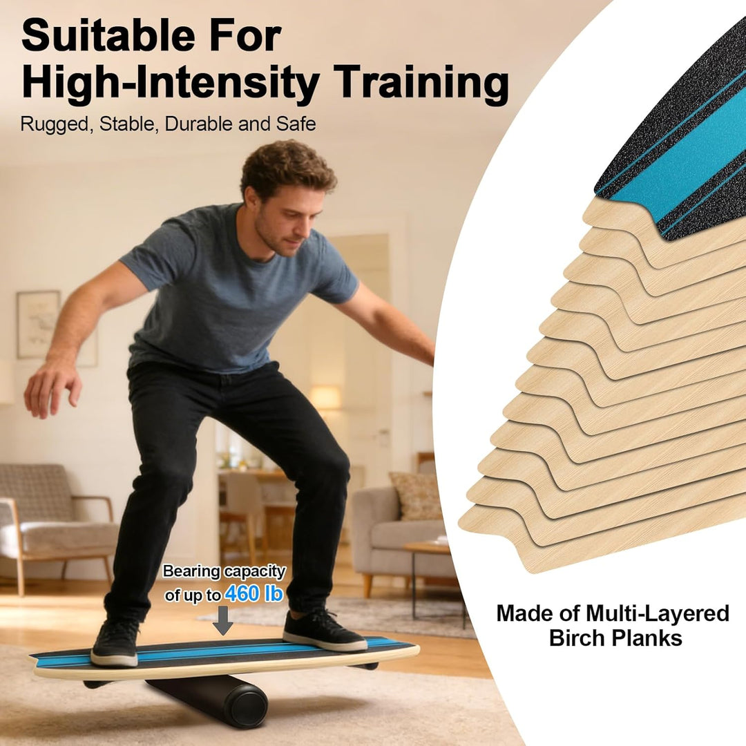 Diesisa Balance Board Erwachsene: 7-in-1 Balance boards Wackelbrett - Holz Balance Board Set Mit Rol