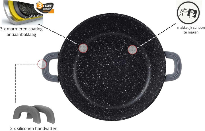Kochtopf 10 L Suppentopf 28 cm Aluminiumguss Fleischtopf Antihaft Milchtopf Pastatopf Gemüsetopf Sch