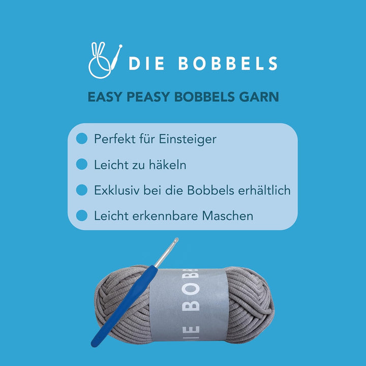 Die Bobbels“ Einsteiger Häkelset für Anfänger mit kinderleichtem Garn, Hilfsmitteln und Schritt-für-