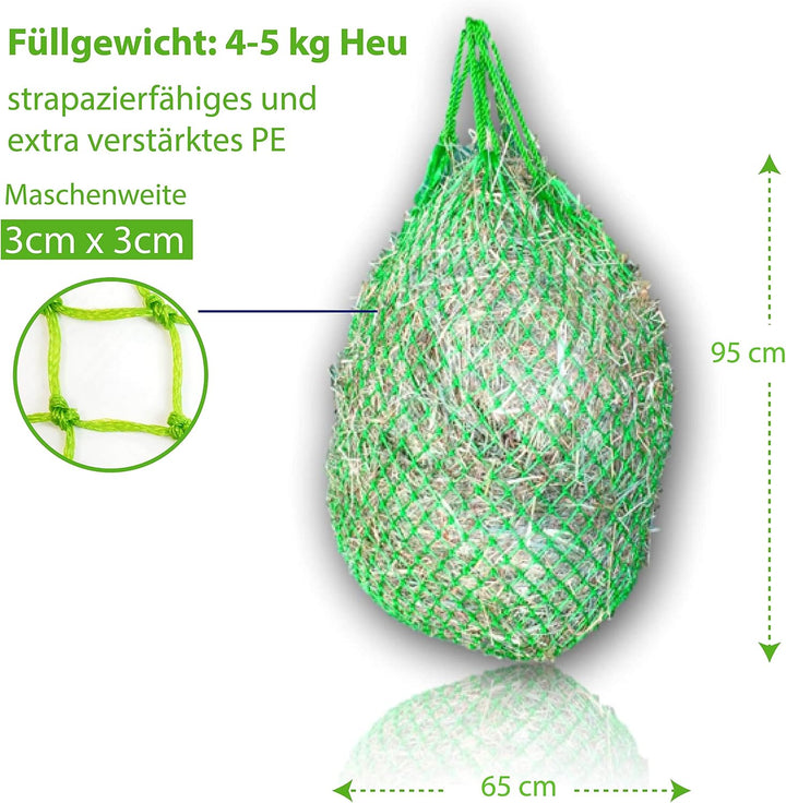 Pferdelinis Heunetz für Pferde, Heunetz engmaschig optimal zur Beschäftigung für Pferde 3x3 Heutasch