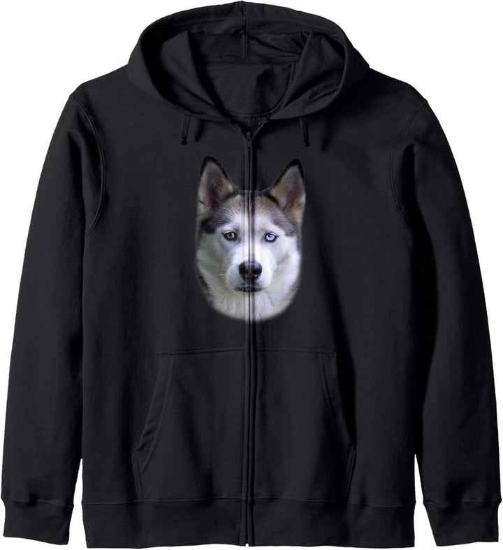 Sibirischer Husky Gesicht Kapuzenjacke