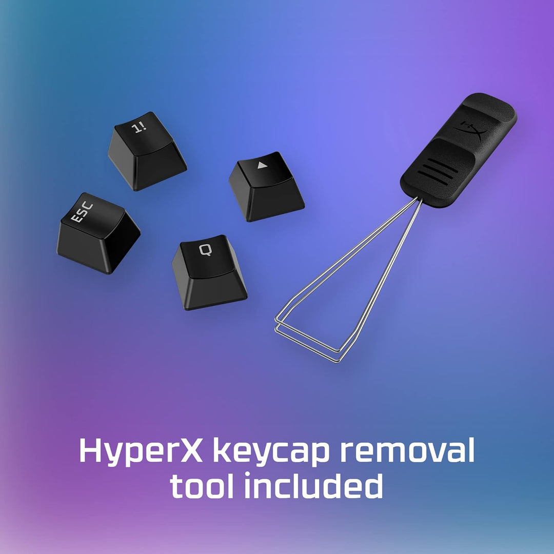 HyperX PBT Keycaps – Kompletter Tastensatz, Double Shot PBT-Material, Englisches (US) Layout, 104, B