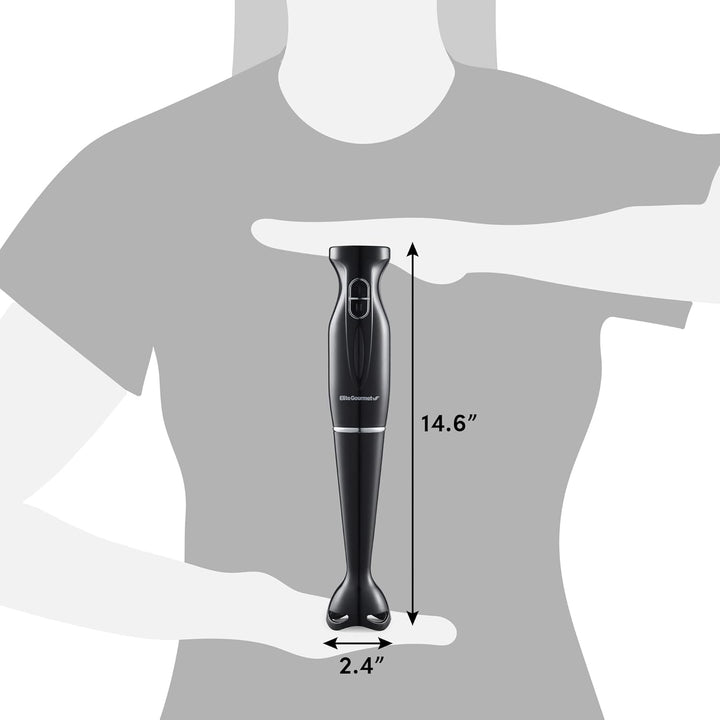 Elite Gourmet EHB1023 Stabmixer, 300 W, 2 Geschwindigkeiten, mit abnehmbaren Klingen, für Smoothies,