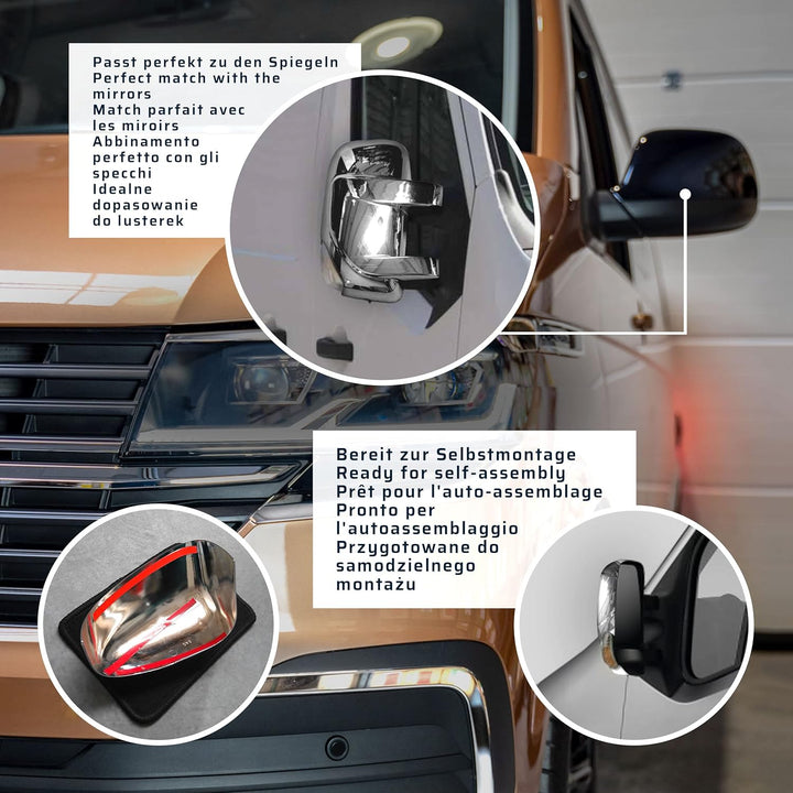 CHROMEMASTER | Spiegelkappen Kompatibel mit Renault Master III 2010-2020 | ABS-Kunststoff Spiegelabd