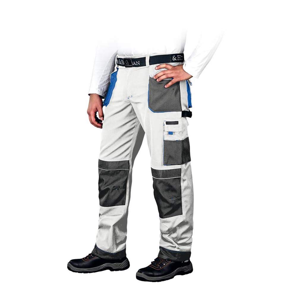 Leber&Hollman LH-FMN-T_WSN50 Formen Schutzhose, Weiss-Grau-Blau, 50 Grösse Weiss-grau-blau 50, Weiss