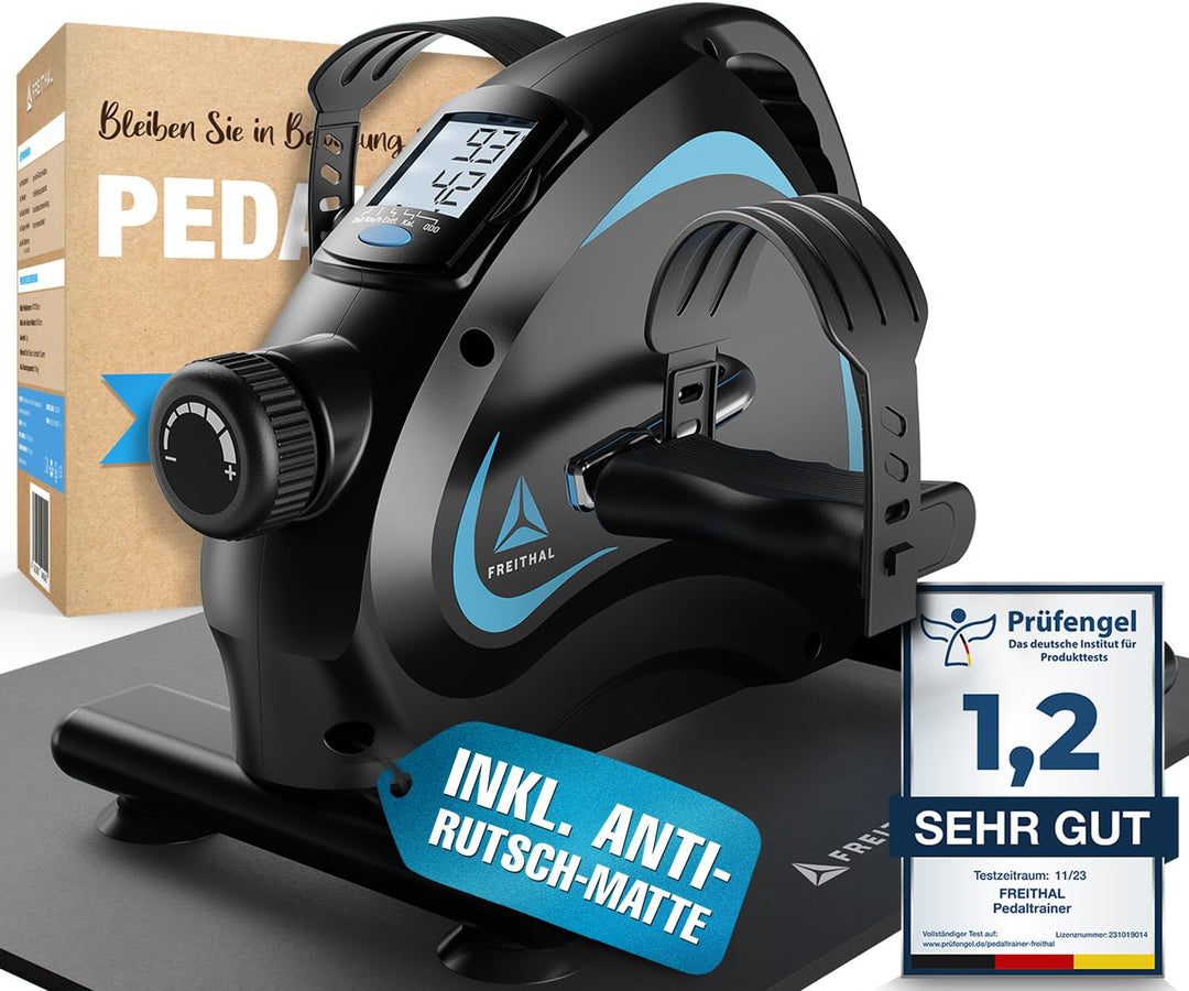 Gelenkschonender Pedaltrainer für Senioren - Beintrainer im Sitzen - Mini Bike Inkl. Anti-Rutsch-Mat