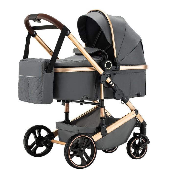 BEBBY Kinderwagen, Standard-Kinderwagen, Kinderwagen 3 in 1,Kinderwagen mit Faltbarem Tragbarem für