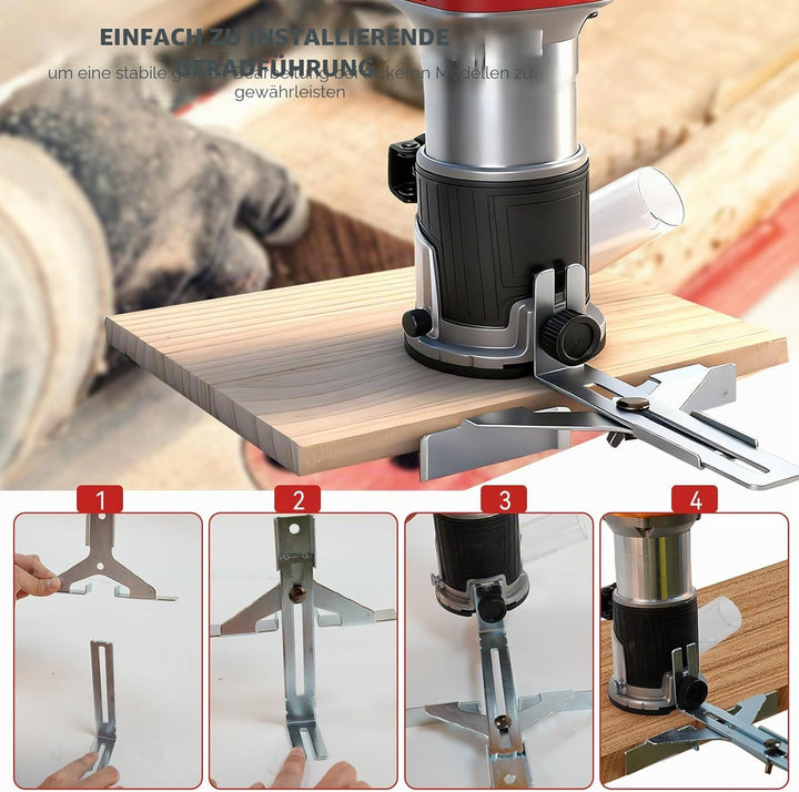 Bürstenloser kabelloser Power-Router kompatibel mit Milwaukee M18 18 V Akku, Kantenschneider Trimmer