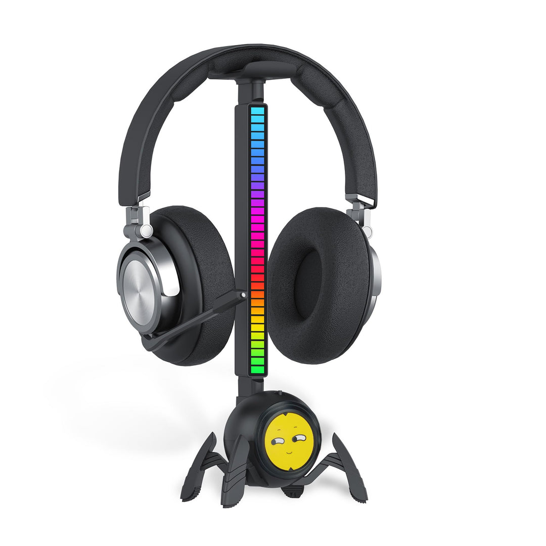 KIWIFOTOS Schreibtisch-Kopfhörer-Aufhänger, Kopfhörerständer Spider Design Headset Halter mit RGB Li