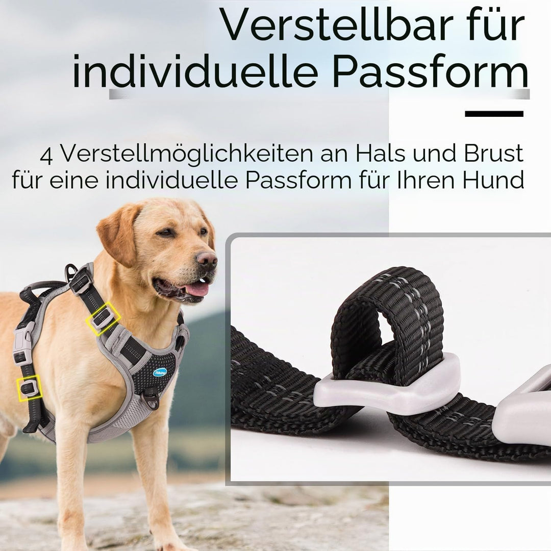 ThinkPet Anti Zug Hundegeschirr, Hundegeschirr mit Griff Leicht zu Kontrollierendem Hundegeschirr Ve