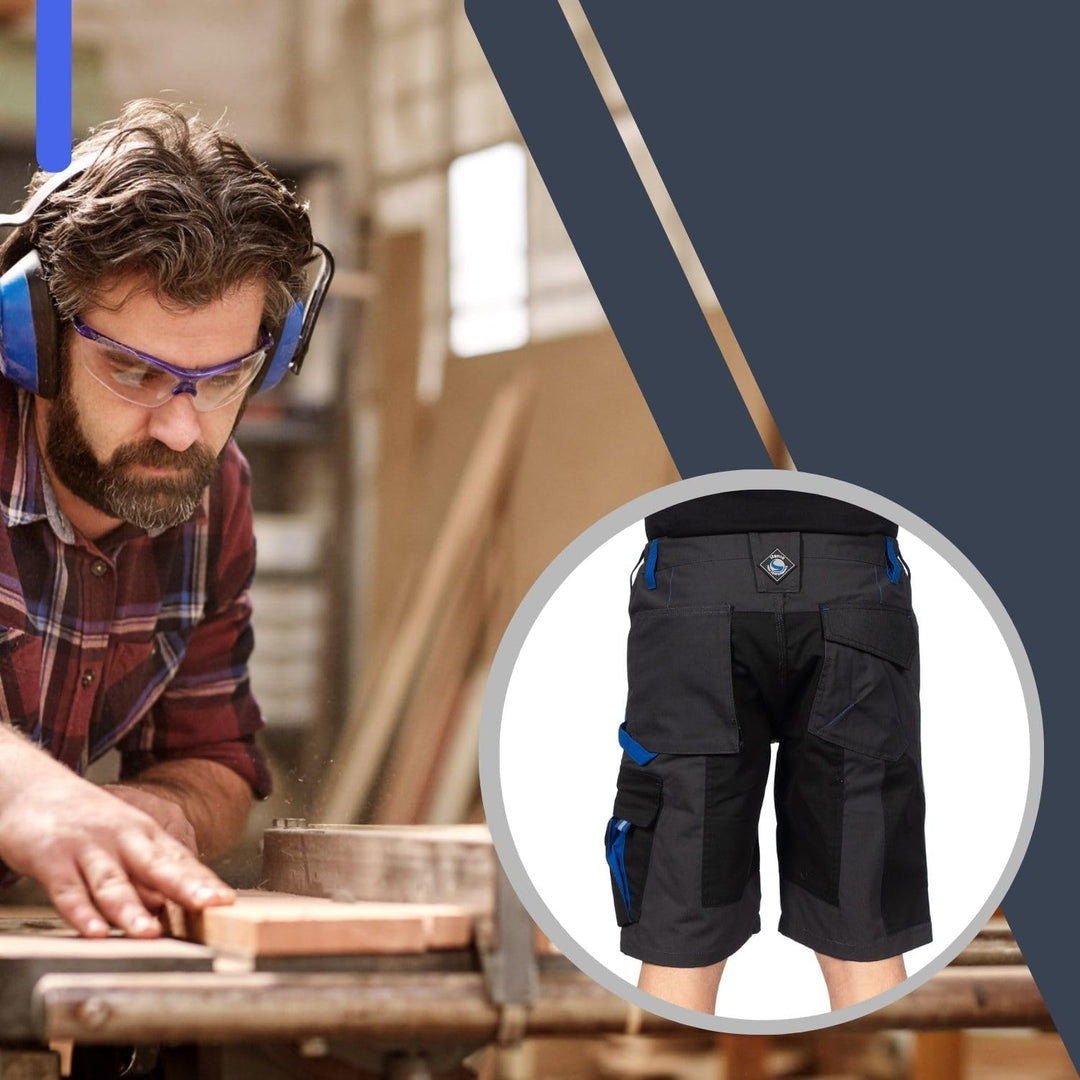 Prisma Kurze Hosen Herren - Multifunktionstaschen, Kurze Arbeitshose Herren mit Zwei Seitlichen Carg