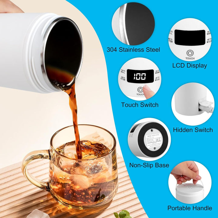 Mini Wasserkocher,500ML Reise Wasserkocher,Reisewasserkocher Klein, Tragbarer Elektrischer Wasserkoc