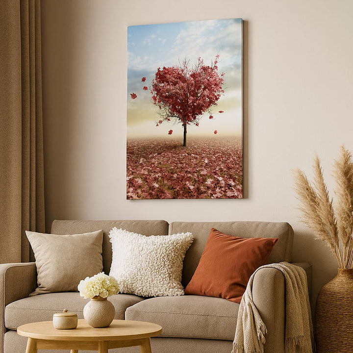 Bilder auf Leinwand 55x100cm Leinwandbild mit Rahmen Abstraktion Herbst Baum Blatt Gross Wanddeko Bi