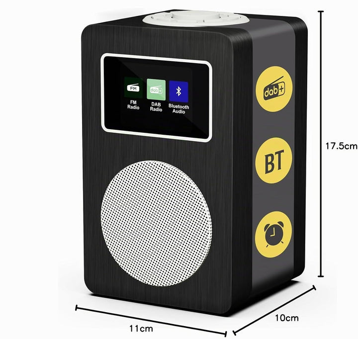 MangoKit MD4 DAB Radio mit Bluetooth,DAB Plus Digitalradio,UKW Radio,Küchenradios,Netz- und Batterie