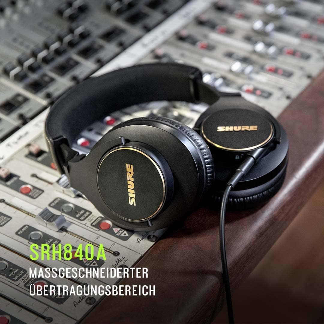 Shure SRH840A Over -Ear Over -Ear -Kabel -Kopfhörer für kritisches Hören und Überwachung, profession