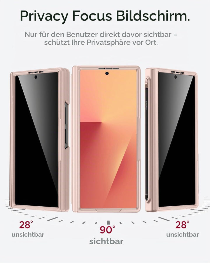 Miimall Magnetisch Hülle Kompatibel mit Samsung Galaxy Z Fold 7 Hülle mit S-Pen &amp; Stifthalter, [Anti