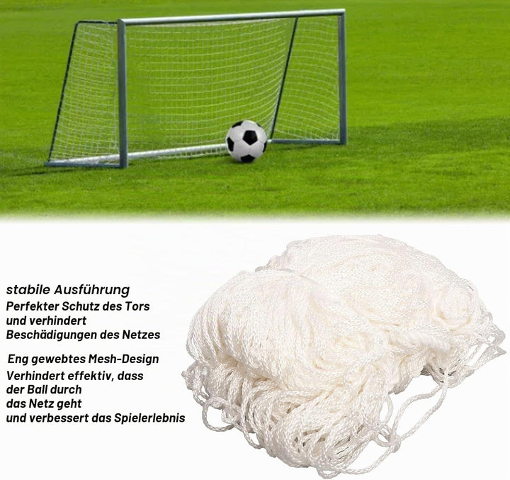 Fussballnetz, 3x2 m/9,8x6,6 ft Tornetz Professionell Fussballtor Netz 3 Stränge Eng Gewebt Polypropy