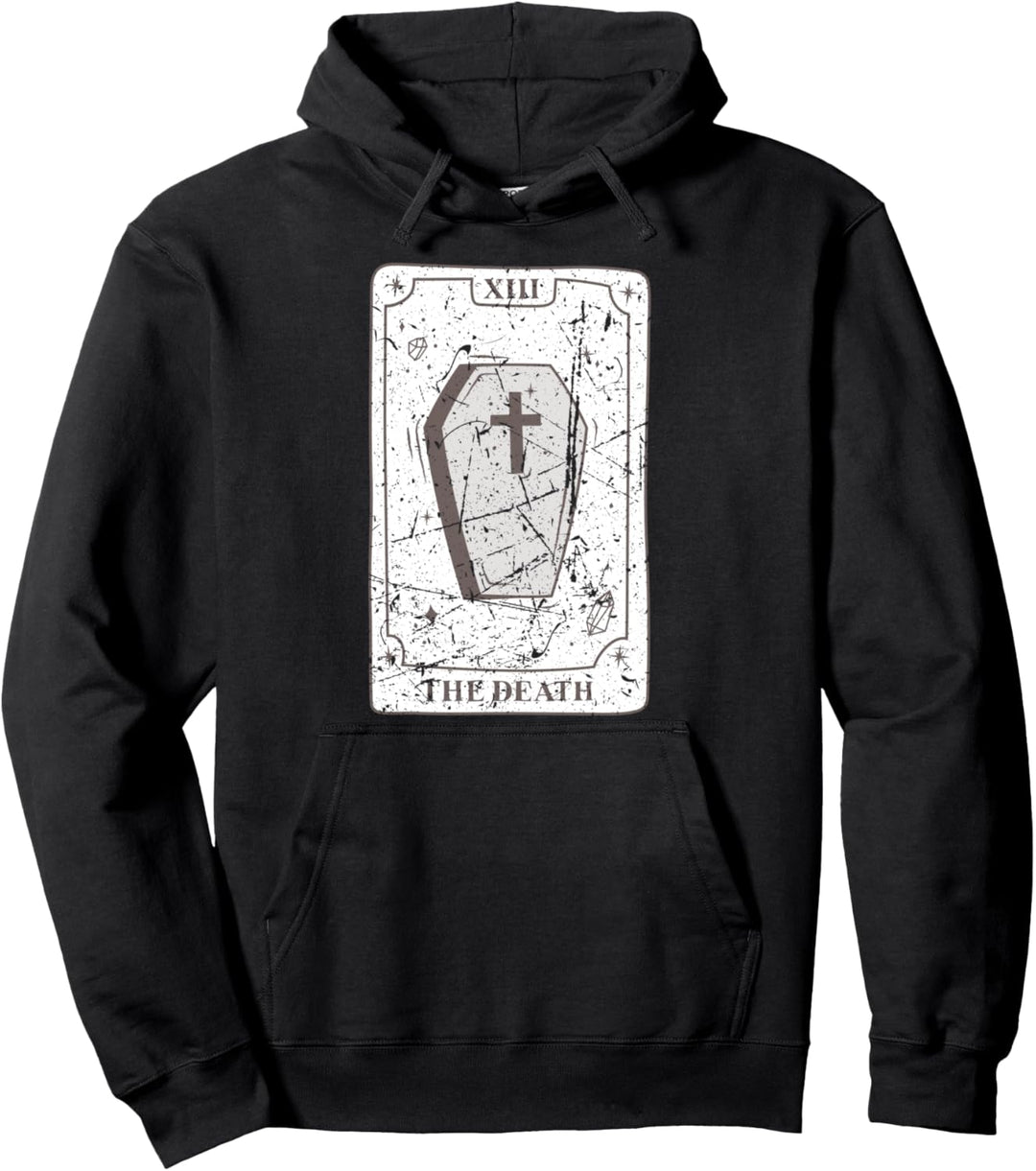 Gothic Hexe Tarot Kartendesign The Death Kawaii Goth Witchy Pullover Hoodie