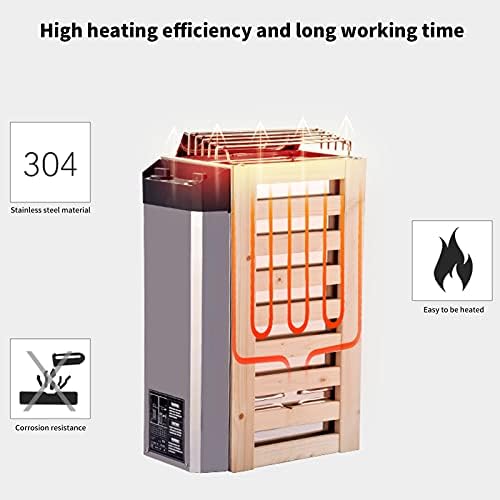 Saunaofen, 3,6 KW, Interne Steuerung, Temperaturverstellbar, Elektrischer Saunaofen aus Edelstahl, N