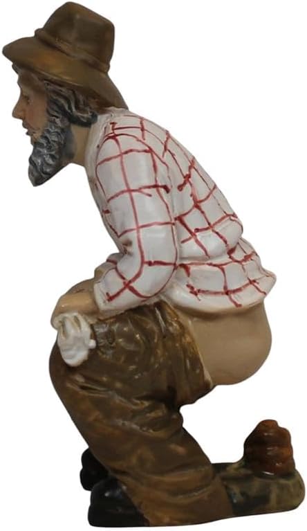 ZICOM Krippenfigur Miniaturfigur Cagones, der Schisser, Hirte mit Hut hockend Höhe 7cm handbemalt Po