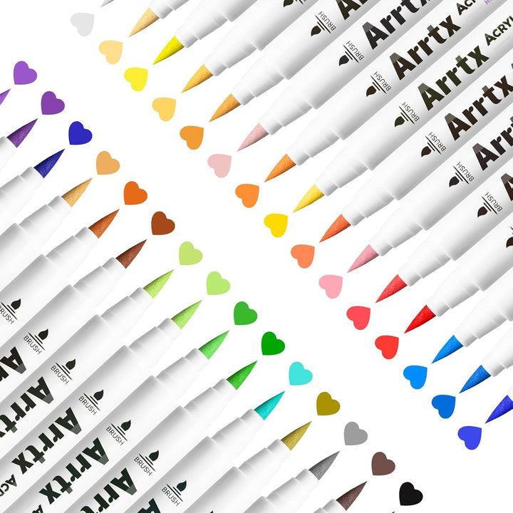 Arrtx Acrylstifte für Steine Wasserfest, 30B Farben Acrylstifte Wasserfest, Acrylic Paint Marker Sti