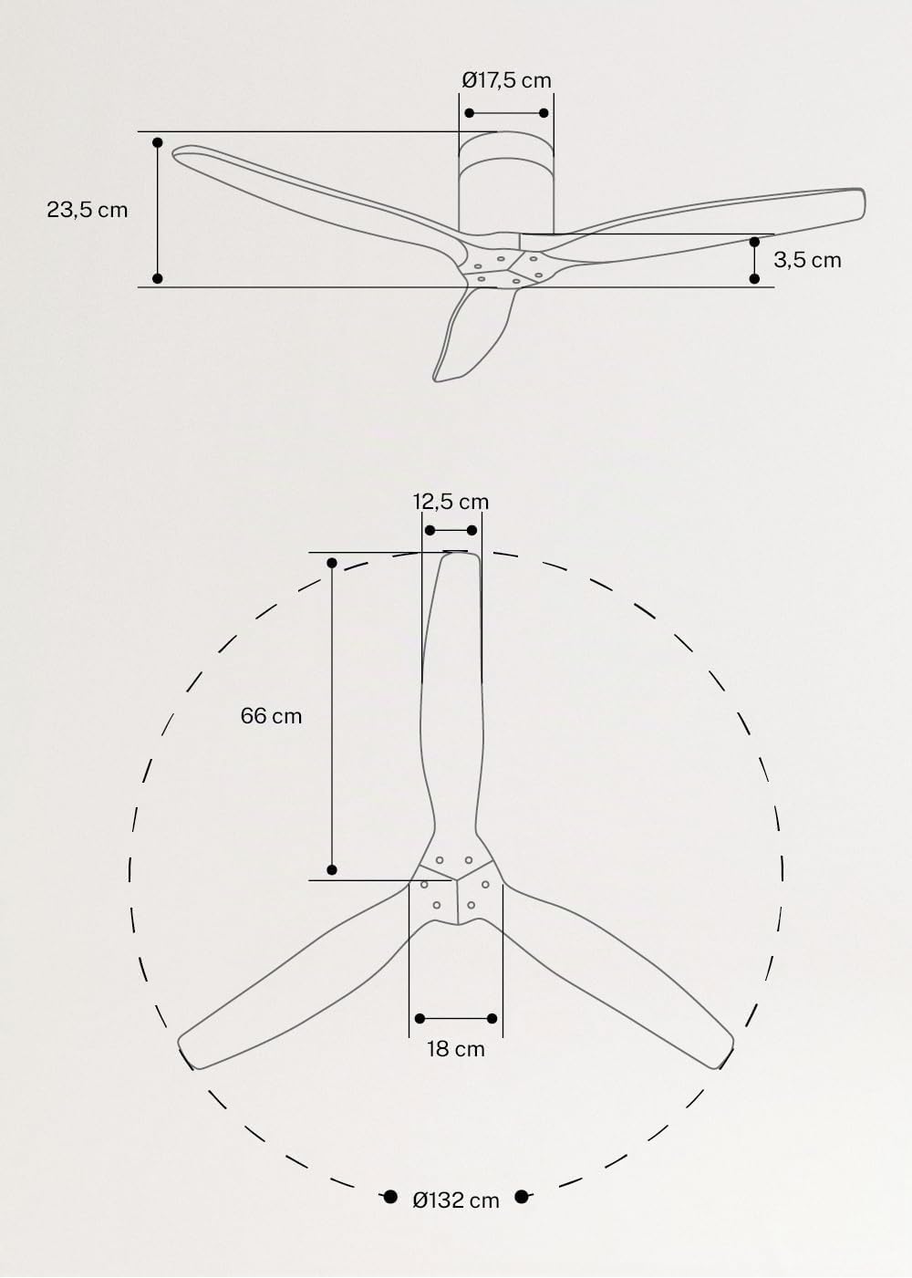 CREATE / WINDCALM M/Deckenventilator ABS Schwarz Dunkelholzflügel-Optik mit WLAN und Fernbedienung /