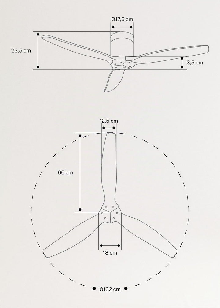 CREATE / WINDCALM M/Deckenventilator ABS Schwarz Dunkelholzflügel-Optik mit WLAN und Fernbedienung /