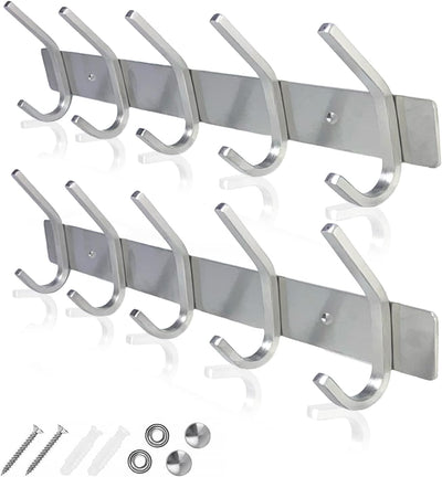 Kleiderhaken wand - Garderobenleiste Edelstahl (2 Stuck), Garderobenhaken Schwere, Garderobe Wandhak