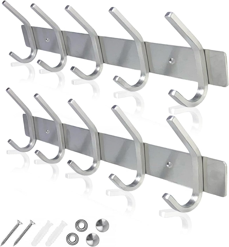 Kleiderhaken wand - Garderobenleiste Edelstahl (2 Stuck), Garderobenhaken Schwere, Garderobe Wandhak