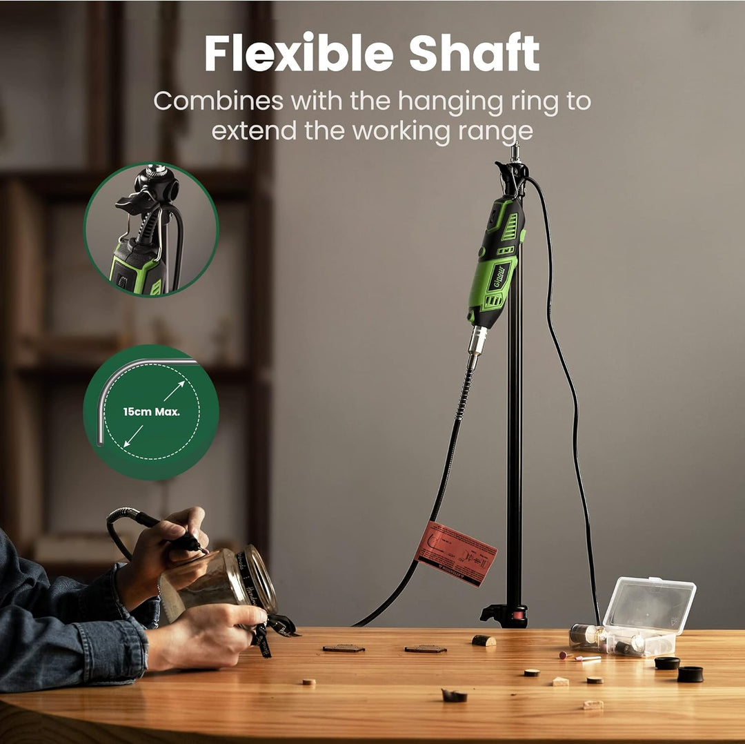 Multifunktionswerkzeug, Ginour 170 W Drehwerkzeug 8.000 bis 35.000rpm, mit 105 Zubehör und 4 Aufsätz