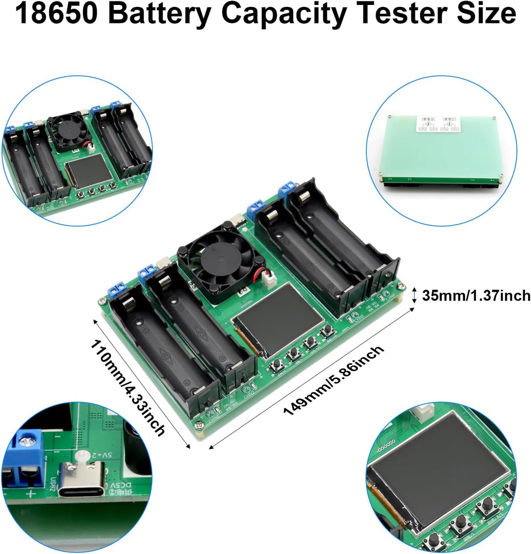 Batteriekapazität Innenwiderstandstester mit Digitalanzeige Binghe 4 Kanäle18650 Lithium Batteriekap