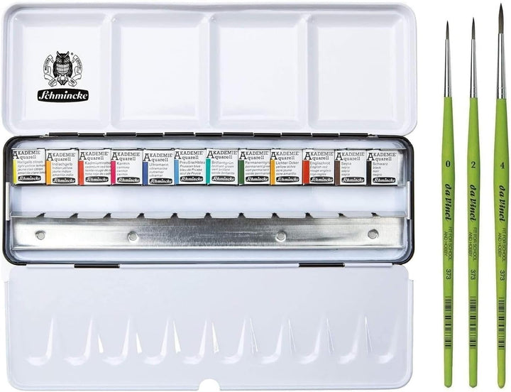 Schmincke AKADEMIE Aquarell Metallkasten, 12 x 1/2 Naepfchen Aquarell 75 714 097