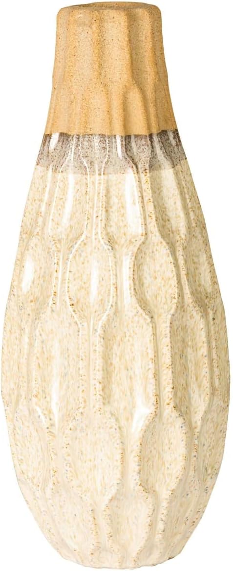 Vase Malia H35 D13cm Creme Steingut