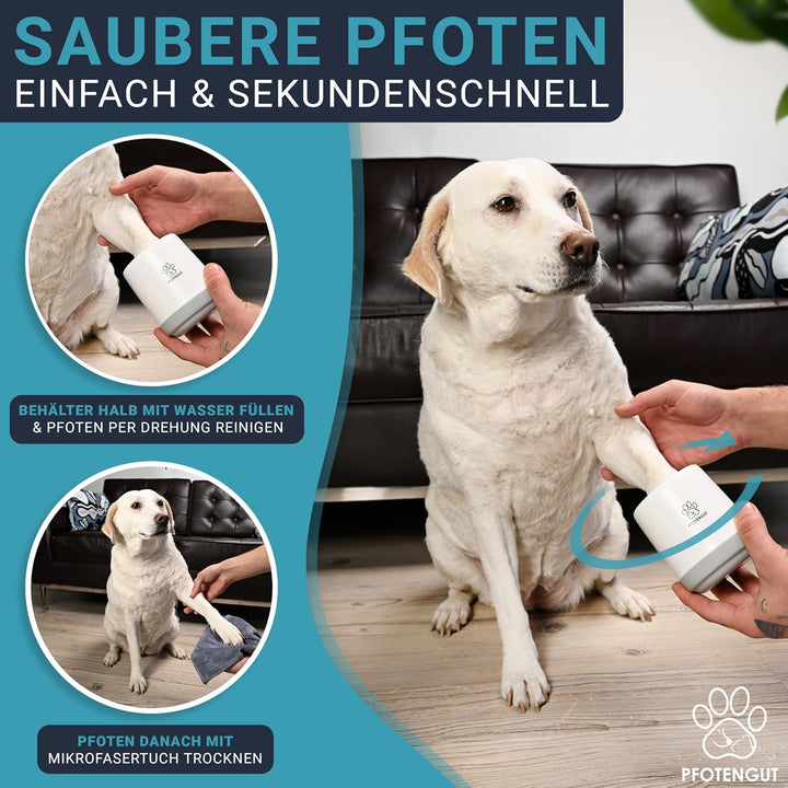 PFOTENGUT® Pfotenreiniger für Hunde [Grösse S&amp;L ] - sanfter Hundepfoten Reiniger für grosse/kleine H