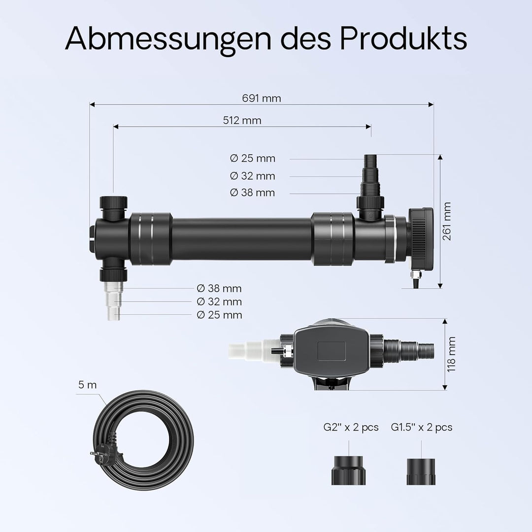 SunSun CUV-655 Teichklärer Wasserklärer Lichtfilter 55W