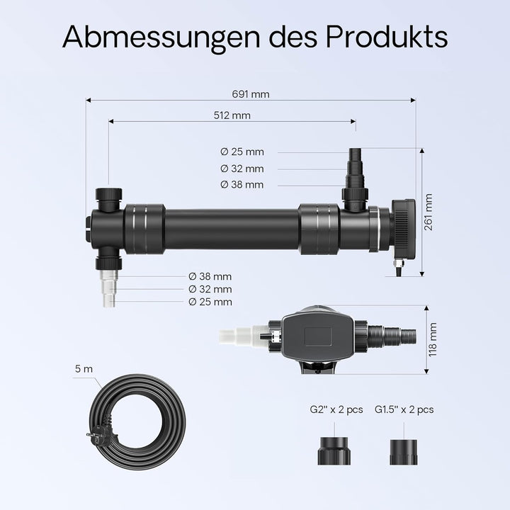 SunSun CUV-655 Teichklärer Wasserklärer Lichtfilter 55W