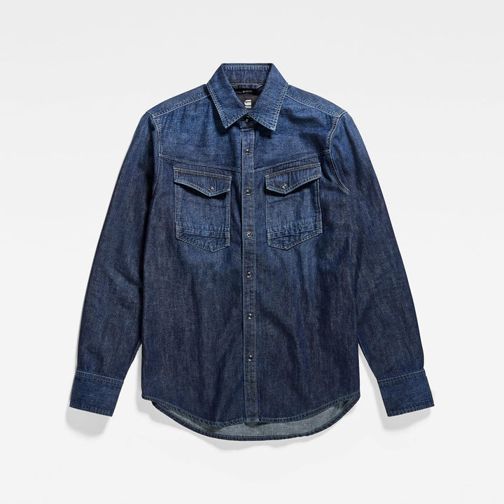 G-STAR RAW Herren Slim Denim Hemd, Blau (worn in deep sea D23616-D252-G133), S