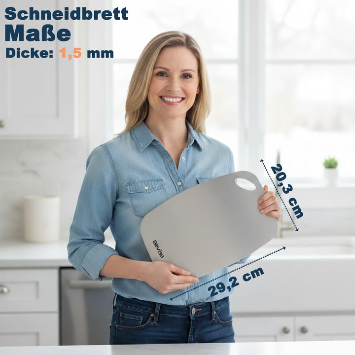 99,85% Reintitan Schneidebrett 29,2×20,3 cm, BPA-frei | Doppelseitig verwendbar, Spülmaschinenfest,