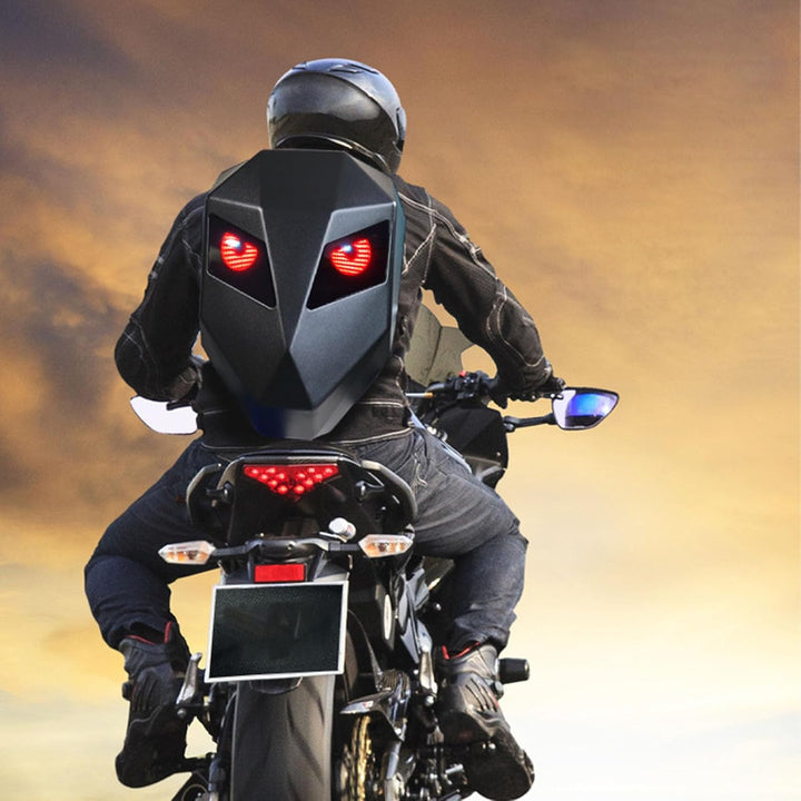 Wasserdichter Hartschalen LED Rucksack, Motorradhelm Rucksack, Wasserdichter Reitrucksack mit 3D pro