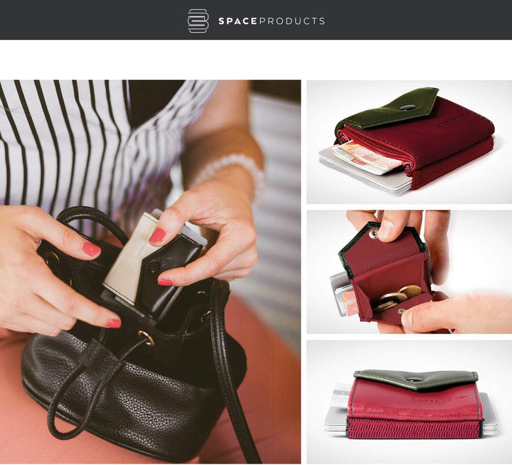 Geldbörse klein mit Münzfach aus Echt-Leder für Damen &amp; Herren I Slim Wallet Portemonnaie I 15 Karte