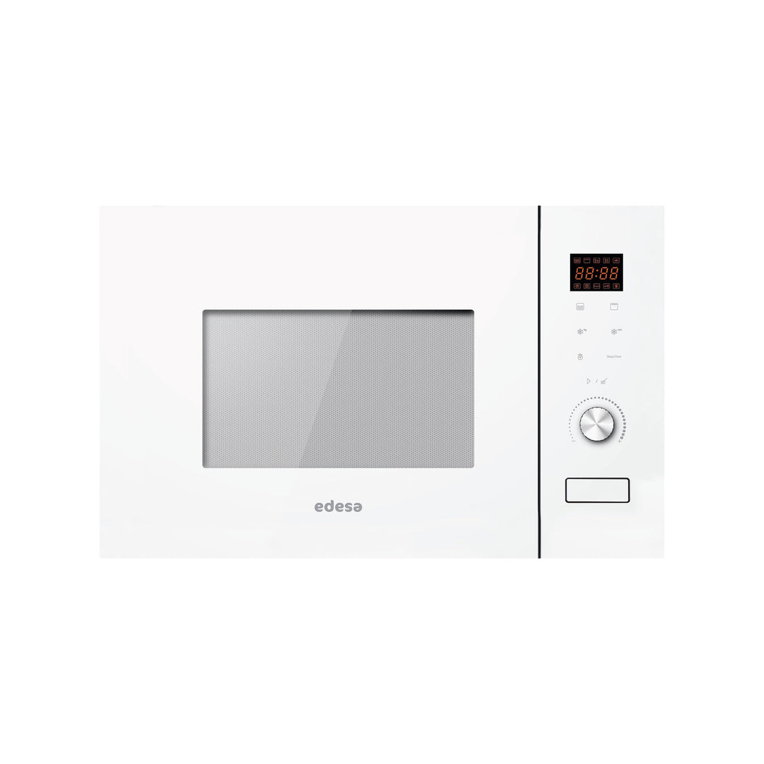EDESA Mikrowelle EMW-2020-IG WH mit Einbau, 20 l, 800 W und Grill, 1000 W, Innengehäuse aus Edelstah