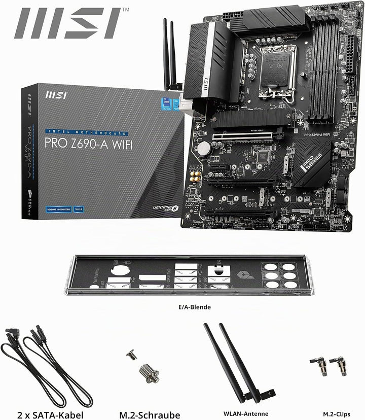 MSI PRO Z690-A WIFI Mainboard ATX, unterstützt Intel Prozessoren 12. Generation, LGA 1700, 14 Duet R