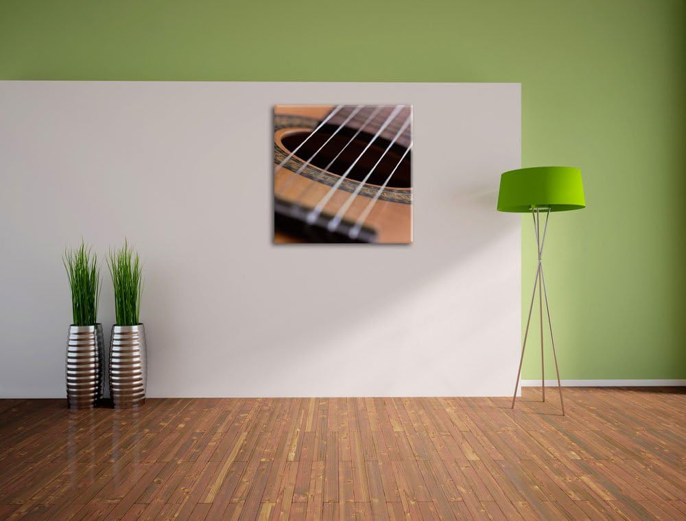 Pixxprint Gitarrensaiten Musik als Leinwandbild/Grösse: 70x70 cm/Wandbild/Kunstdruck/fertig bespannt