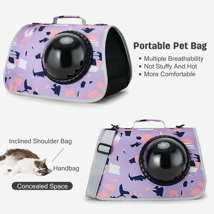PETCUTE Transporttasche Katze & Kleine Hunde,Hundetragetasche mit Schultergurt,Faltbare Katzentraget