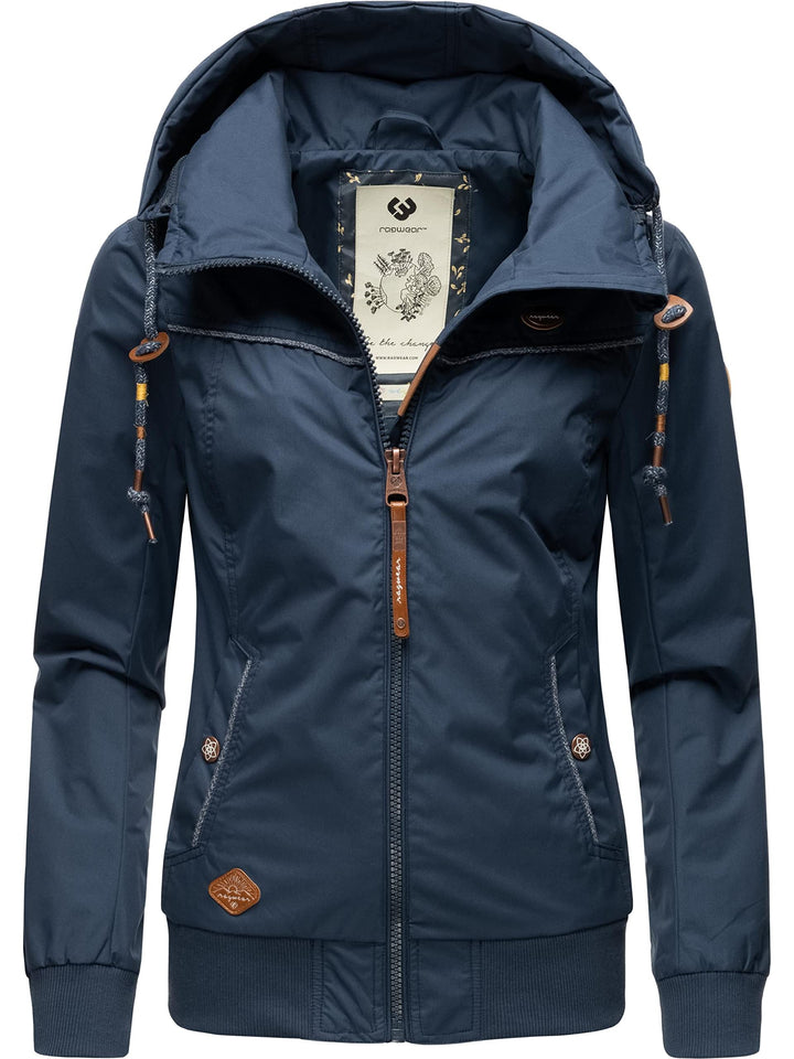 Ragwear Damen Übergangjacke wasserdicht (Wassersäule: 4.000 mm) leichte Jacke kurz mit abnehmbarer K